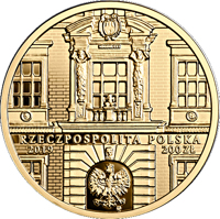 obverse of 200 Złotych - 200th Anniversary of the Jan Matejko Academy of Fine Arts in Kraków (2019) coin from Poland. Inscription: RZECZPOSPOLITA POLSKA 2019 200 ZŁ mw