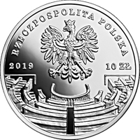 Poland coin 10 Złotych - Roman Rybarski (2019) obverse obverse of 10 Złotych - Roman Rybarski (2019) coin from Poland. Inscription: RZECZPOSPOLITA POLSKA 2019 10 ZŁ mw