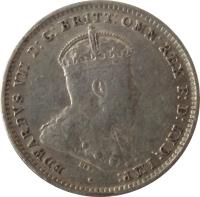 Australia coin 3 Pence - Edward VII (1910) obverse obverse of 3 Pence - Edward VII (1910) coin with KM# 18 from Australia. Inscription: EDWARDVS VII D:G:BRITT:OMN:REX F:D:IND:IMP: ·