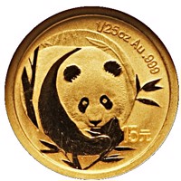 China coin 15 Yuan - 25th Anniversary of Panda Coinage - 2003 design, proof finish (2007) reverse reverse of 15 Yuan - 25th Anniversary of Panda Coinage - 2003 design, proof finish (2007) coin with KM# 1781 from China.