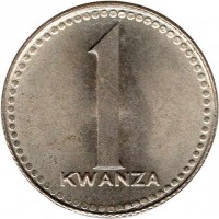 reverse of 1 Kwanza (1977 - 1979) coin with KM# 83 from Angola. Inscription: 1 KWANZA