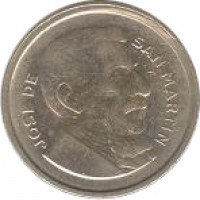 obverse of 50 Centavos (1952 - 1956) coin with KM# 49 from Argentina. Inscription: JOSE DE SAN MARTIN