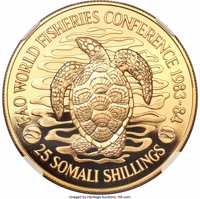 reverse of 25 Shillings - World Fisheries Conference (1984) coin with KM# 40b from Mali.