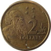 reverse of 2 Dollars - Elizabeth II - 3'rd Portrait (1988 - 1998) coin with KM# 101 from Australia. Inscription: 2 DOLLARS