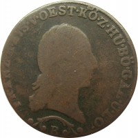 obverse of 1 Kreuzer - Franz II (1812) coin with KM# 2112 from Austria. Inscription: FRANZ KAIS · V · OEST · KַZ · HU · BO · GAL · U · LO · B