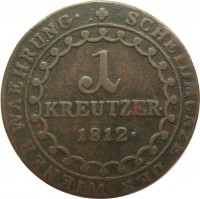 Austria coin 1 Kreuzer - Franz II (1812) reverse reverse of 1 Kreuzer - Franz II (1812) coin with KM# 2112 from Austria. Inscription: SCHEIDMUNZE DER WIENER WAEHRUNG 1 KREUTZER 1812.
