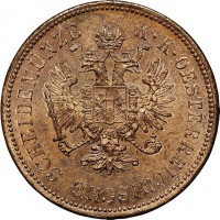 obverse of 4 Kreuzer - Franz Joseph I (1860 - 1864) coin with KM# 2194 from Austria. Inscription: K · K · OESTERREICHISCHE SCHEIDEMÜNZE