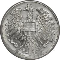 obverse of 5 Schilling (1952 - 1957) coin with KM# 2879 from Austria. Inscription: 19 52
