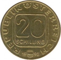Austria coin 20 Schilling - Joseph Haydn (1982 - 1993) reverse reverse of 20 Schilling - Joseph Haydn (1982 - 1993) coin with KM# 2955 from Austria. Inscription: REPUBLIK ÖSTERREICH 20 SCHILLING 19 82