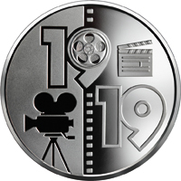 Ukraine coin 5 Hryven - 100 years of the Odesa Film Studio (2019) reverse reverse of 5 Hryven - 100 years of the Odesa Film Studio (2019) coin from Ukraine. Inscription: 19 19