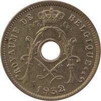 Belgium coin 5 Centimes - Albert I - French text (1932) obverse obverse of 5 Centimes - Albert I - French text (1932) coin with KM# 93 from Belgium. Inscription: ROYAUME DE BELGIQUE ** 1932