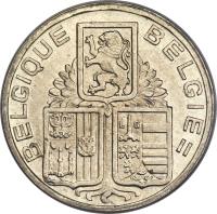 obverse of 5 Francs - Leopold III - BELGIQUE-BELGIE (1938 - 1939) coin with KM# 116 from Belgium. Inscription: BELGIQUE BELGIE