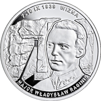 reverse of 20 Złotych - The Polish Thermopylae – Wizna (2019) coin from Poland. Inscription: 7-10 IX 1939 WIZNA MAJOR WŁADYSŁAW RAGINIS