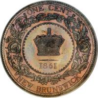 Canadian provinces coin 1 Cent - Victoria (1861 - 1864) reverse reverse of 1 Cent - Victoria (1861 - 1864) coin with KM# 6 from Canadian provinces. Inscription: ONE CENT 1861 NEW BRUNSWICK