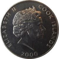 obverse of 5 Cents - Elizabeth II - FAO (2000) coin with KM# 369 from Cook Islands. Inscription: ELIZABETH II COOK ISLANDS 2000