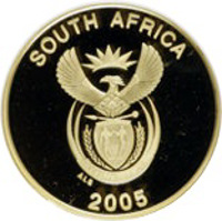obverse of 2 Rand - World Heritage Site Series: Mapungubwe (2005) coin from South Africa. Inscription: SOUTH AFRICA ALS 2005