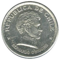 Chile coin 20 Centavos (1953) obverse obverse of 20 Centavos (1953) coin from Chile. Inscription: REPUBLICA DE CHILE BERNARDO O'HIGGINS