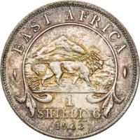 British East Africa coin 1 Shilling - George V (1921 - 1925) reverse reverse of 1 Shilling - George V (1921 - 1925) coin with KM# 21 from British East Africa. Inscription: EAST AFRICA 1 SHILLING 1922