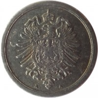 obverse of 1 Pfennig - Wilhelm II - Small eagle (1916 - 1918) coin with KM# 24 from Germany. Inscription: A A