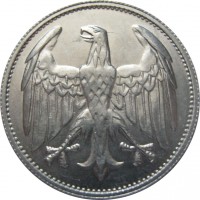 obverse of 3 Mark (1922) coin with KM# 28 from Germany.