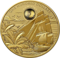 Barbados coin 100 Dollars - Harewood Rum (2018) reverse reverse of 100 Dollars - Harewood Rum (2018) coin from Barbados. Inscription: ONE HUNDRED DOLLARS RUM 1780