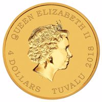 Tuvalu coin 4 Dollars - Elizabeth II - Diwali Festival (2018) obverse obverse of 4 Dollars - Elizabeth II - Diwali Festival (2018) coin from Tuvalu. Inscription: QUEEN ELIZABETH II 4 DOLLARS TUVALU 2018 IRB