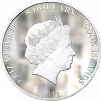 Cook Islands coin 5 Dollars - Elizabeth II - Adventures of Buratino (2012) obverse obverse of 5 Dollars - Elizabeth II - Adventures of Buratino (2012) coin from Cook Islands. Inscription: ELIZABETH II 5 DOLLARS COOK ISLANDS IRB 2012