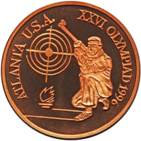 Romania coin 100 Lei - XXVI Olympiad - Atlanta (1996) reverse reverse of 100 Lei - XXVI Olympiad - Atlanta (1996) coin from Romania. Inscription: ATLANTA U.S.A. XXVI OLYMPIAD 1996