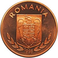 Romania coin 100 Lei - XXVI Olympiad - Atlanta (1996) obverse obverse of 100 Lei - XXVI Olympiad - Atlanta (1996) coin from Romania. Inscription: ROMANIA 1996 V.G.