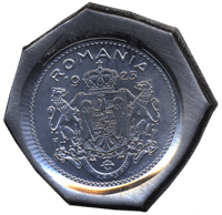 reverse of 1 Leu - Ferdinand I (1923) coin from Romania. Inscription: ROMANIA 19 23