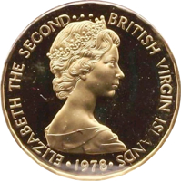 British Virgin Islands coin 100 Dollars - Elizabeth II - Coronation Jubilee (1978) obverse obverse of 100 Dollars - Elizabeth II - Coronation Jubilee (1978) coin with KM# 23 from British Virgin Islands. Inscription: ELIZABETH THE SECOND•••BRITISH VIRGIN ISLAND 1978