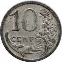 reverse of 10 Centimes - Nice (1920 - 1922) coin from France. Inscription: 10 CENT