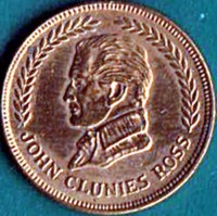 obverse of 5 Cents - 150 Years - Kingdom of the Cocos (Keeling) Islands (1977) coin from Australia. Inscription: JOHN CLUNIES ROSS