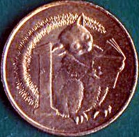 reverse of 1 Cent - Elizabeth II - Possum Magic - 4'th Portrait (2017) coin from Australia. Inscription: 1