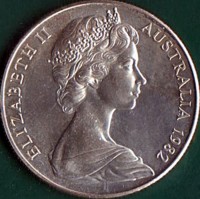 Australia coin 10 Dollars - Elizabeth II - 12th Commonwealth Games, Brisbane - 2'nd Portrait (1982) obverse obverse of 10 Dollars - Elizabeth II - 12th Commonwealth Games, Brisbane - 2'nd Portrait (1982) coin with KM# 75 from Australia. Inscription: ELIZABETH II AUSTRALIA 1982