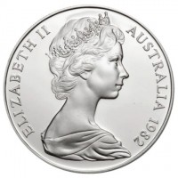 Australia coin 10 Dollars - Elizabeth II - 12th Commonwealth Games, Brisbane - 2'nd Portrait (1982) obverse obverse of 10 Dollars - Elizabeth II - 12th Commonwealth Games, Brisbane - 2'nd Portrait (1982) coin with KM# 75 from Australia. Inscription: ELIZABETH II AUSTRALIA 1982