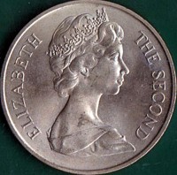 Isle of Man coin 1 Crown - Elizabeth II (1970) obverse obverse of 1 Crown - Elizabeth II (1970) coin with KM# 18 from Isle of Man. Inscription: ELIZABETH THE SECOND