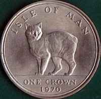 Isle of Man coin 1 Crown - Elizabeth II (1970) reverse reverse of 1 Crown - Elizabeth II (1970) coin with KM# 18 from Isle of Man. Inscription: ISLE OF MAN ONE CROWN 1970
