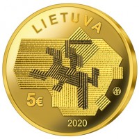 obverse of 5 Euro - Agricultural Sciences (2020) coin from Lithuania. Inscription: LIETUVA 5€ 2020