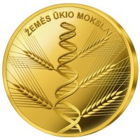 reverse of 5 Euro - Agricultural Sciences (2020) coin from Lithuania. Inscription: ŽEMĖS ŪKIO MOKSLAI