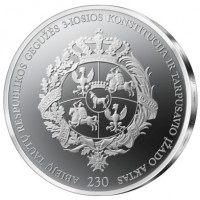 Lithuania coin 20 Euro - 230th Anniversary of the Constitution of 3 May and Mutual Pledge of the Commonwealth of the Two Nations (2021) obverse obverse of 20 Euro - 230th Anniversary of the Constitution of 3 May and Mutual Pledge of the Commonwealth of the Two Nations (2021) coin from Lithuania. Inscription: ABIEJŲ TAUTŲ RESPUBLIKOS GEGUŽĖS 3-IOSIOS KONSTITUCIJA IR TARPUSAVIO ĮŽADO AKTAS 230