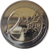 reverse of 2 Euro - UNESCO's Man and the Biosphere Programme: Žuvintas Biosphere Reserve (2021) coin from Lithuania. Inscription: 2 EURO LL