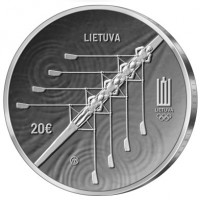 obverse of 20 Euro - XXXII Olympic Games in Tokyo (2021) coin from Lithuania. Inscription: LIETUVA 20€