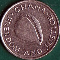 Ghana coin 20 Cedis (1991 - 1999) obverse obverse of 20 Cedis (1991 - 1999) coin with KM# 30 from Ghana. Inscription: GHANA ∙ FREEDOM AND JUSTICE ∙