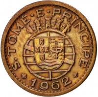 Bronze coin  São Tomé and Príncipe  KM# 15