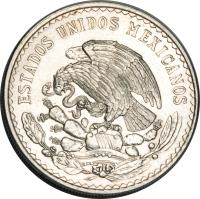 obverse of 1 Peso (1947 - 1949) coin with KM# 456 from Mexico. Inscription: ESTADOS UNIDOS MEXICANOS