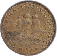 SOUTH · AFRICA · 1951 · SUID-AFRIKA. KG. 1D.