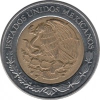 obverse of 5 Pesos - 200th Anniversary of the Independence: José María Cos (2009) coin with KM# 908 from Mexico. Inscription: ESTADOS UNIDOS MEXICANOS