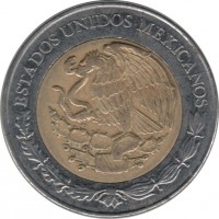 obverse of 5 Pesos - 200th Anniversary of the Independence: Agustín de Iturbide (2009) coin with KM# 912 from Mexico. Inscription: ESTADOS UNIDOS MEXICANOS