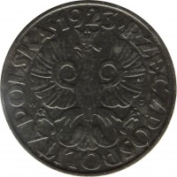 obverse of 20 Groszy - Non magnetic (1941 - 1944) coin with Y# 37 from Poland. Inscription: · 1923 · RZECZPOSPOLITA POLSKA